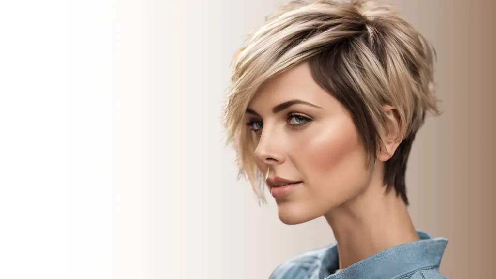 Asymmetrical layered cut