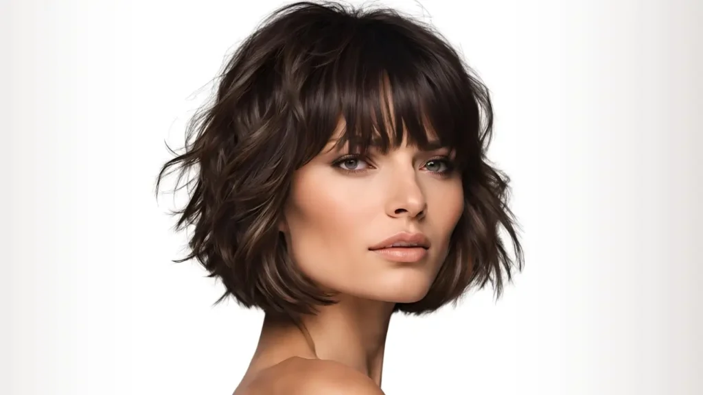 Layered bob with bangs