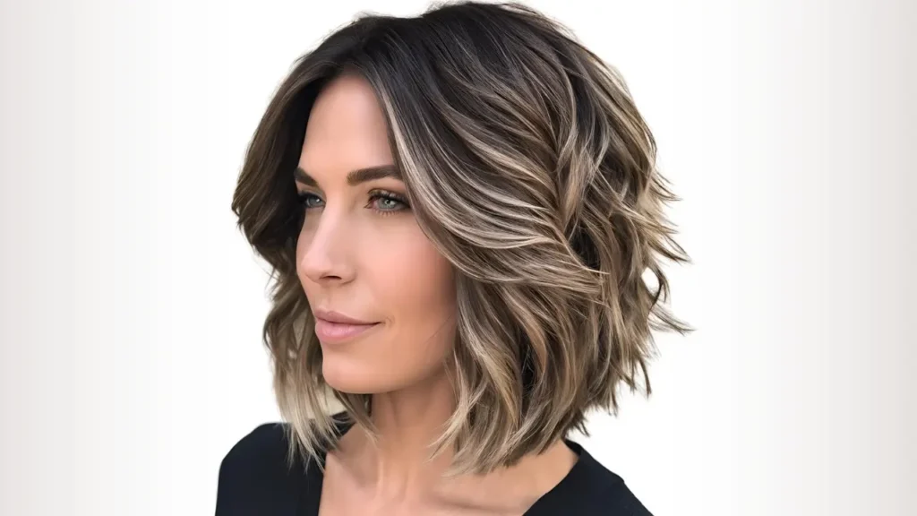 Layered bob with soft waves