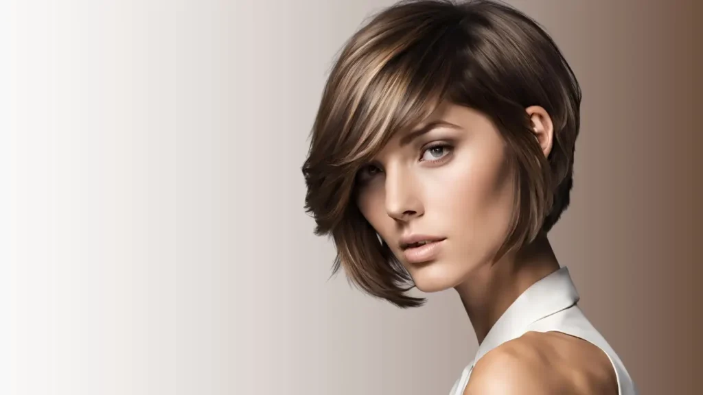 layered bob with side swept bangs